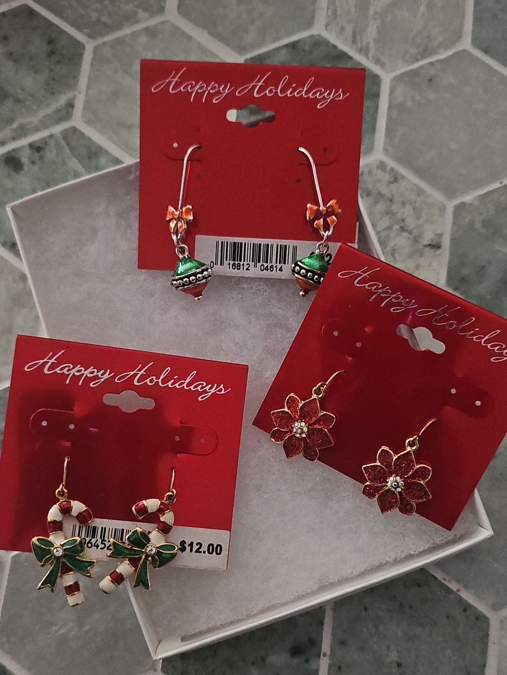 3 Sets Of Fun Christmas Earrings.